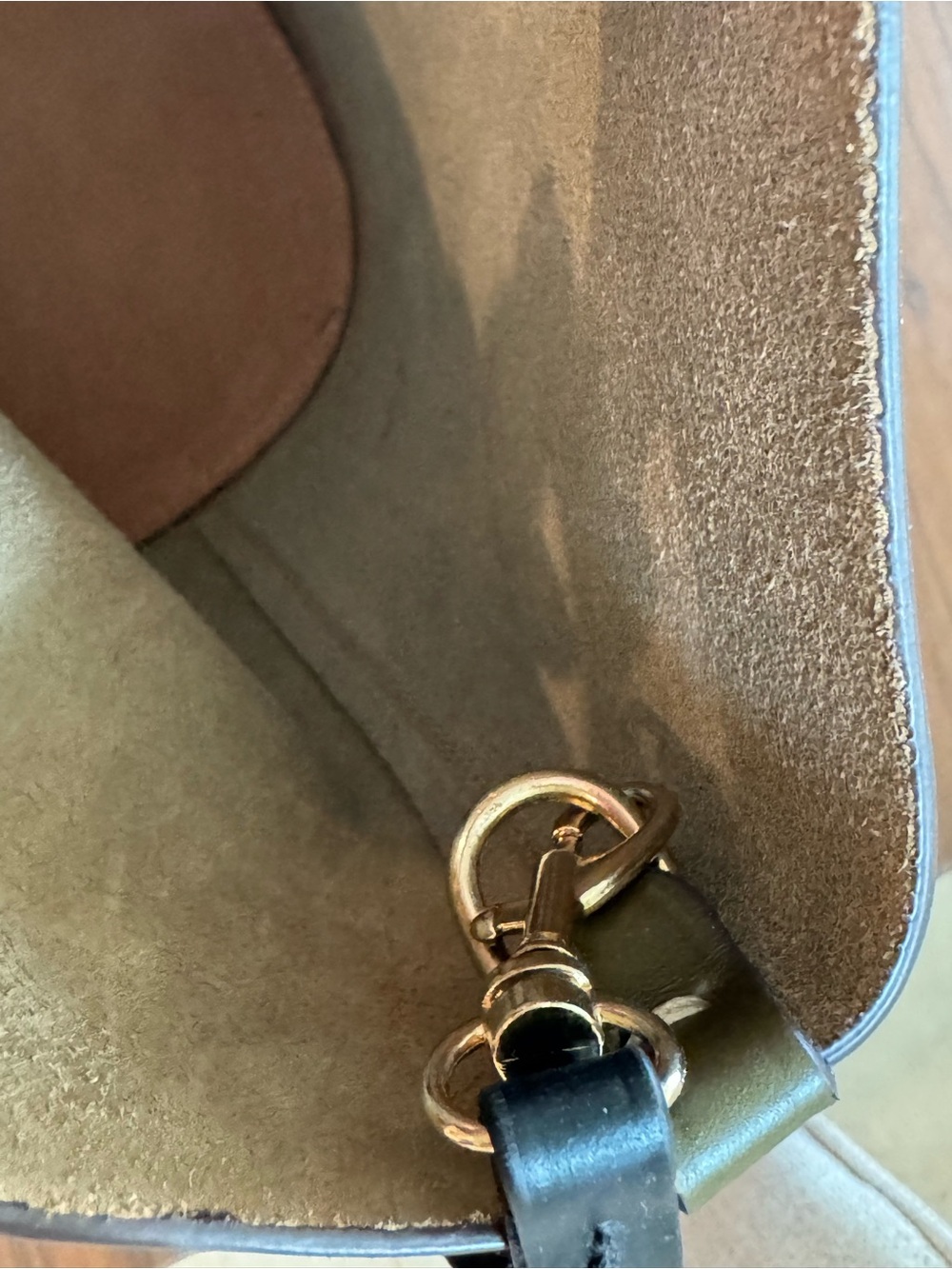 Boldrini Selleria Olive Leather Rigid Bucket Bag Made in Italy NWT - Picture 9 of 14